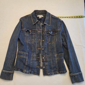Jones New York Sport Womens Stretch Denim Jacket Size L